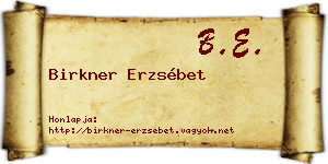 Birkner Erzsébet névjegykártya